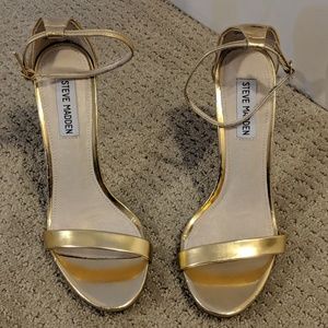 Steve Madden Gold Strap Metallic Heels